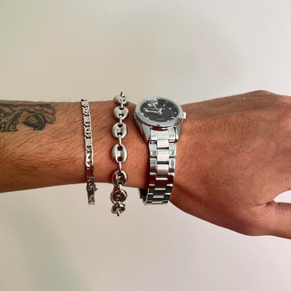 y2k vintage style round stainless steel quartz luxury watch - Picture 6 of 8